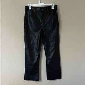 Zara Women's Black Vegan Leather Straight Leg Pants